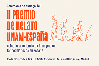Ceremonia de entrega del II Premio de Relato UNAM-España 2023, sobre la experiencia de la migración latinoamericana en España.