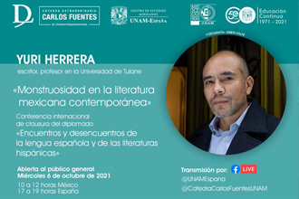 Conferencia "Monstruosidad en la literatura mexicana contemporánea" por Yuri Herrera